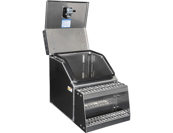 Buyers Products Heavy Duty Smooth Aluminum Wideopen Step Boxes for Semi Trucks - 18-In Width - 1705281