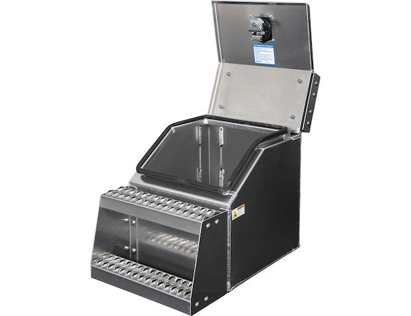 Buyers Products Heavy Duty Smooth Aluminum Wideopen Step Boxes for Semi Trucks - 18-In Width - 1705281
