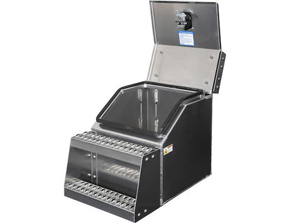 Buyers Products Heavy Duty Smooth Aluminum Wideopen Step Boxes for Semi Trucks - 18-In Width - 1705281