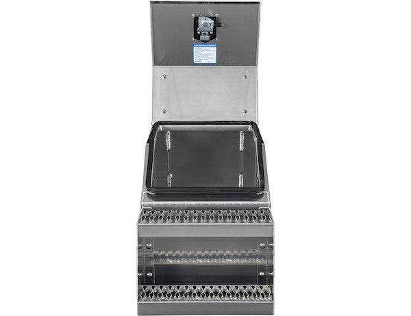 Buyers Products Heavy Duty Smooth Aluminum Wideopen Step Boxes for Semi Trucks - 18-In Width - 1705281