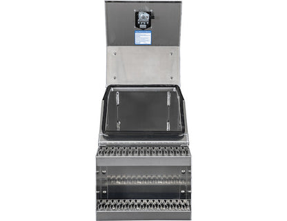 Buyers Products Heavy Duty Smooth Aluminum Wideopen Step Boxes for Semi Trucks - 18-In Width - 1705281