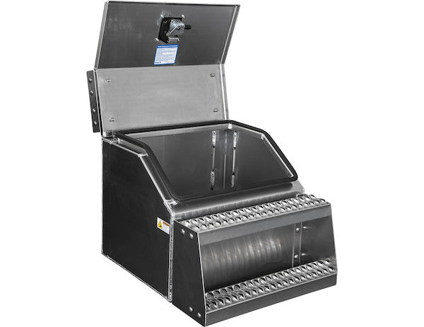Buyers Products Heavy Duty Smooth Aluminum Wideopen Step Boxes for Semi Trucks - 24-In Width - 1705282