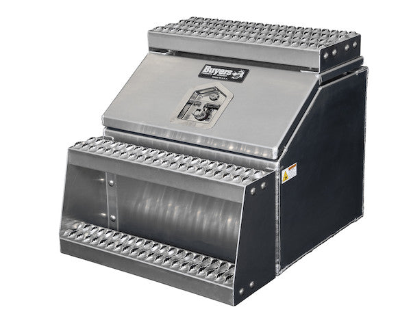 Buyers Products Heavy Duty Smooth Aluminum Wideopen Step Boxes for Semi Trucks - 24-In Width - 1705282