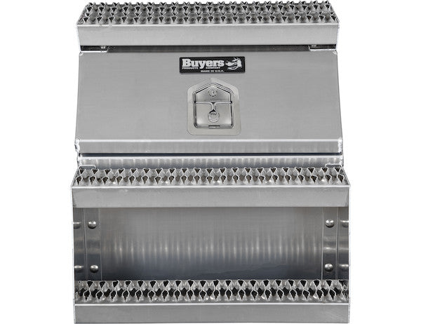 Buyers Products Heavy Duty Smooth Aluminum Wideopen Step Boxes for Semi Trucks - 24-In Width - 1705282