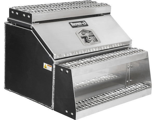 Buyers Products Heavy Duty Smooth Aluminum Wideopen Step Boxes for Semi Trucks - 30-In Width - 1705283