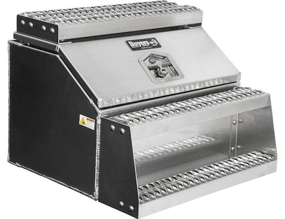 Buyers Products Heavy Duty Smooth Aluminum Wideopen Step Boxes for Semi Trucks - 30-In Width - 1705283