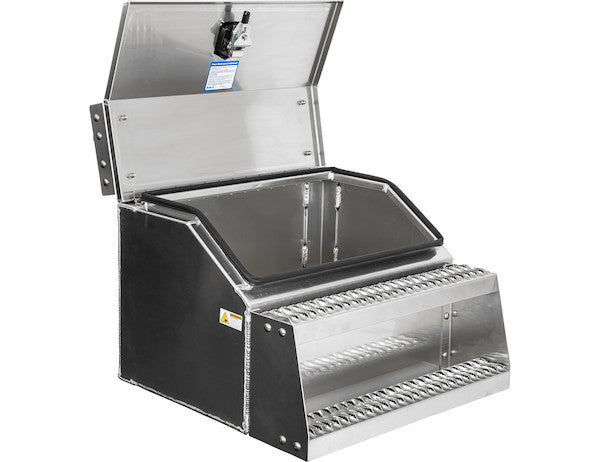 Buyers Products Heavy Duty Smooth Aluminum Wideopen Step Boxes for Semi Trucks - 30-In Width - 1705283