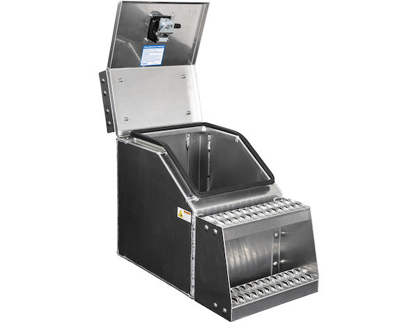 Buyers Products Heavy Duty Smooth Aluminum Wideopen Step Boxes for Semi Trucks - 16-In Width - 1705285