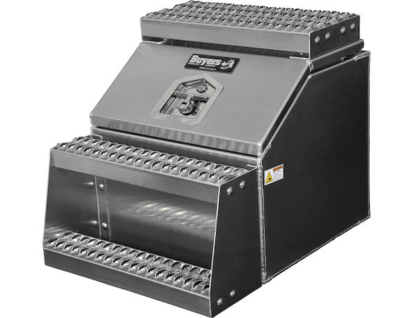 Buyers Products Heavy Duty Smooth Aluminum Wideopen Step Boxes for Semi Trucks - 22-In Width - 1705286