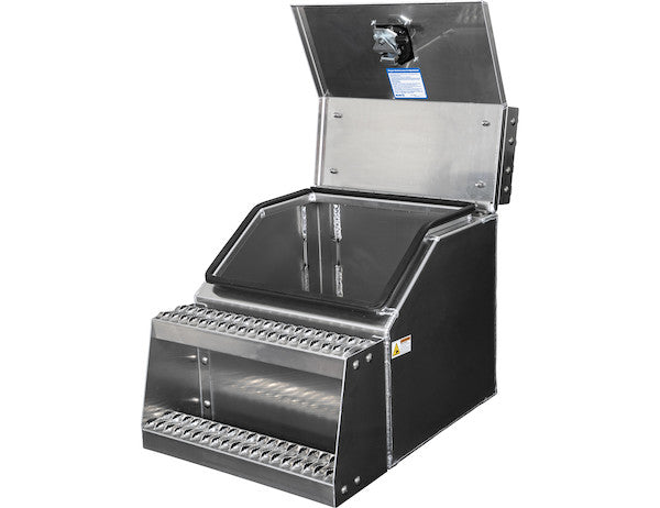 Buyers Products Heavy Duty Smooth Aluminum Wideopen Step Boxes for Semi Trucks - 22-In Width - 1705286
