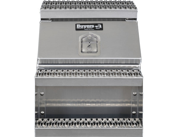 Buyers Products Heavy Duty Smooth Aluminum Wideopen Step Boxes for Semi Trucks - 22-In Width - 1705286