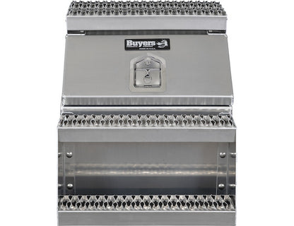 Buyers Products Heavy Duty Smooth Aluminum Wideopen Step Boxes for Semi Trucks - 22-In Width - 1705286