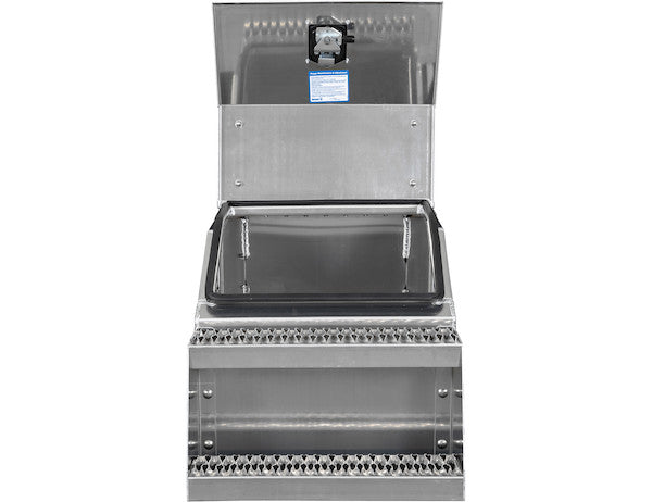 Buyers Products Heavy Duty Smooth Aluminum Wideopen Step Boxes for Semi Trucks - 22-In Width - 1705286