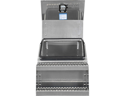 Buyers Products Heavy Duty Smooth Aluminum Wideopen Step Boxes for Semi Trucks - 22-In Width - 1705286