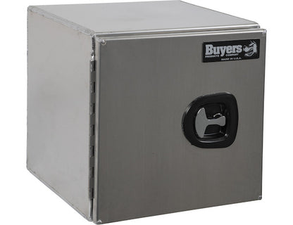 Buyers Products 18-in x 18-in x 18-in Smooth Aluminum Underbody Truck Tool Box - Single Barn Door - 1705295