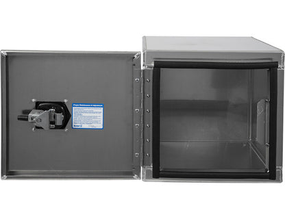 Buyers Products 18-in x 18-in x 18-in Smooth Aluminum Underbody Truck Tool Box - Single Barn Door - 1705295