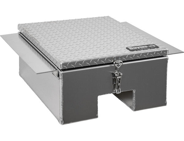 Buyers Products 12x24x22-in Diamond Tread Aluminum In-Frame Truck Tool Box with Notched Bottom - 1705381