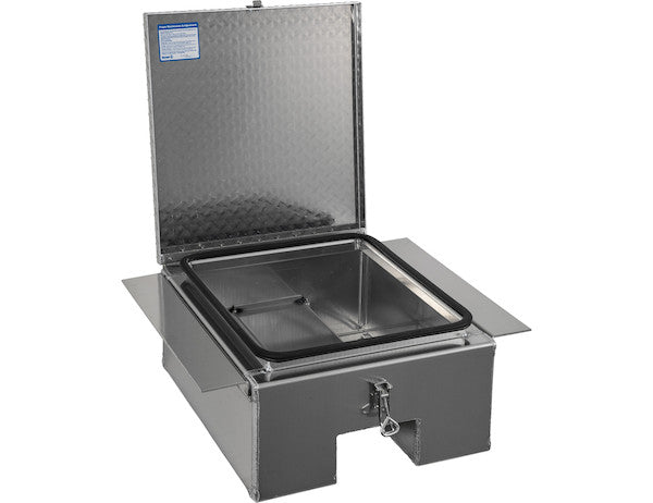 Buyers Products 12x24x22-in Diamond Tread Aluminum In-Frame Truck Tool Box with Notched Bottom - 1705381