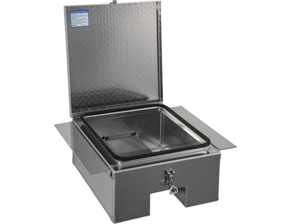 Buyers Products 12x24x22-in Diamond Tread Aluminum In-Frame Truck Tool Box with Notched Bottom - 1705381