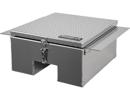 Buyers Products 12x24x22-in Diamond Tread Aluminum In-Frame Truck Tool Box with Notched Bottom - 1705381