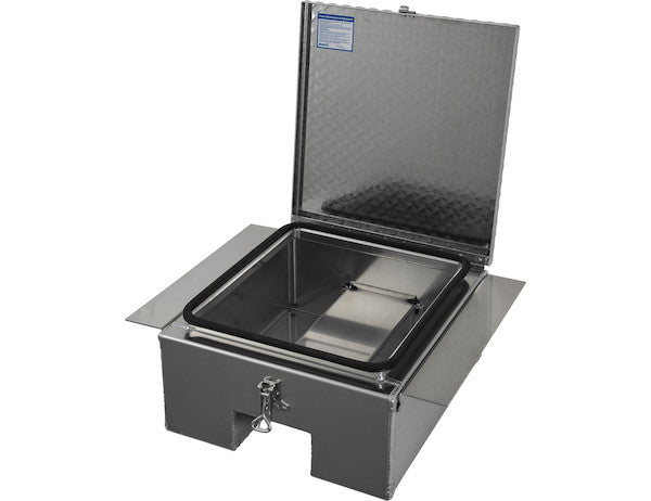 Buyers Products 12x24x22-in Diamond Tread Aluminum In-Frame Truck Tool Box with Notched Bottom - 1705381