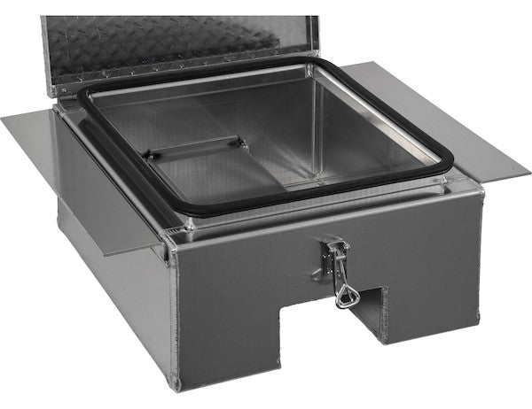 Buyers Products 12x24x22-in Diamond Tread Aluminum In-Frame Truck Tool Box with Notched Bottom - 1705381