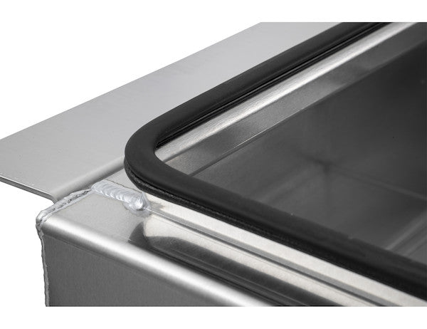 Buyers Products 12x24x22-in Diamond Tread Aluminum In-Frame Truck Tool Box with Notched Bottom - 1705381