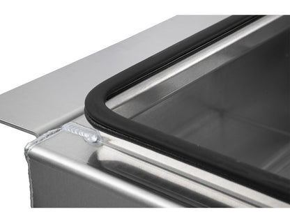 Buyers Products 12x24x22-in Diamond Tread Aluminum In-Frame Truck Tool Box with Notched Bottom - 1705381