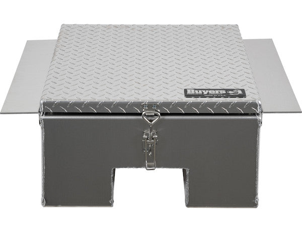 Buyers Products 12x24x22-in Diamond Tread Aluminum In-Frame Truck Tool Box with Notched Bottom - 1705381