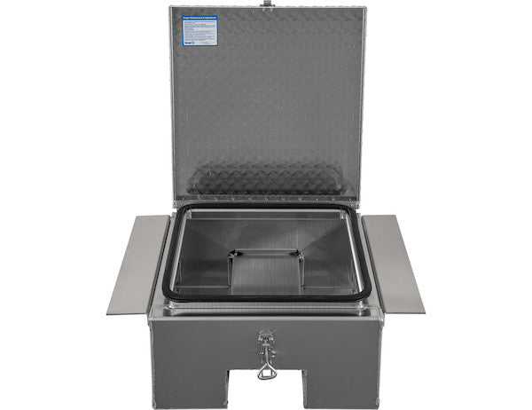 Buyers Products 12x24x22-in Diamond Tread Aluminum In-Frame Truck Tool Box with Notched Bottom - 1705381