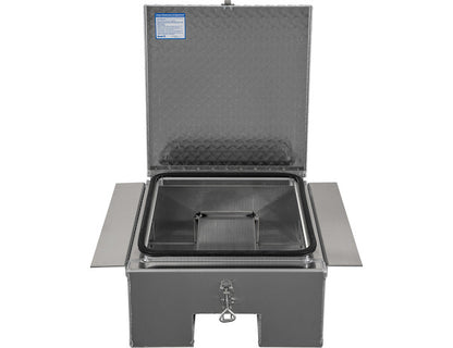 Buyers Products 12x24x22-in Diamond Tread Aluminum In-Frame Truck Tool Box with Notched Bottom - 1705381