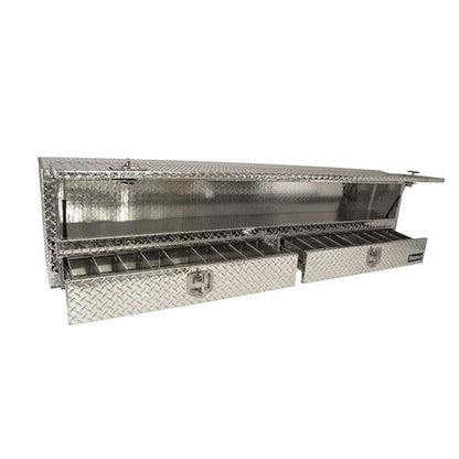 Buyers Products 72-in x 21-in x 13-in Diamond Tread Aluminum Pick-Up Truck Contractor with Lower Drawers Topsider Series - 1705641