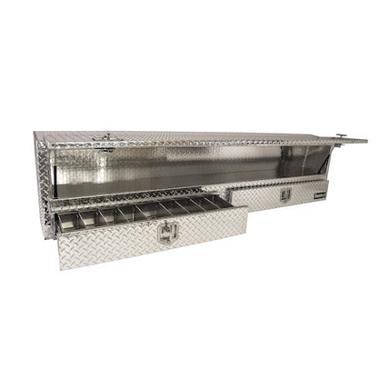Buyers Products 72-in x 21-in x 13-in Diamond Tread Aluminum Pick-Up Truck Contractor with Lower Drawers Topsider Series - 1705641
