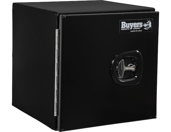 Buyers Products 24-in x 24-in x 24-in Black Smooth Aluminum Underbody Truck Tool Box - Single Barn Door - 1705825