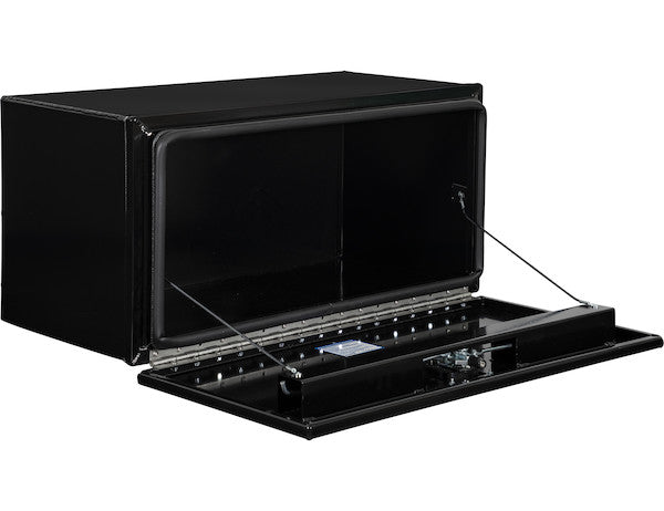 Buyers Products 48-in x 18-in x 18-in Pro Series Black Smooth Aluminum Underbody Truck Box with Barn Door - Double Barn Door - 1705910