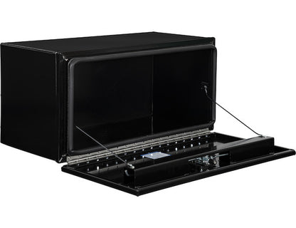 Buyers Products 48-in x 18-in x 18-in Pro Series Black Smooth Aluminum Underbody Truck Box with Barn Door - Double Barn Door - 1705910