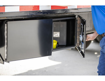 Buyers Products 36-in x 18-in x 24-in Pro Series Black Smooth Aluminum Underbody Truck Box with Barn Door - Double Barn Door - 1705920