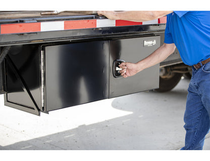 Buyers Products 48-in x 18-in x 24-in Pro Series Black Smooth Aluminum Underbody Truck Box with Barn Door - Double Barn Door - 1705925