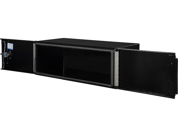 Buyers Products 60-in x 18-in x 24-in Pro Series Black Smooth Aluminum Underbody Truck Box with Barn Door - Double Barn Door - 1705930