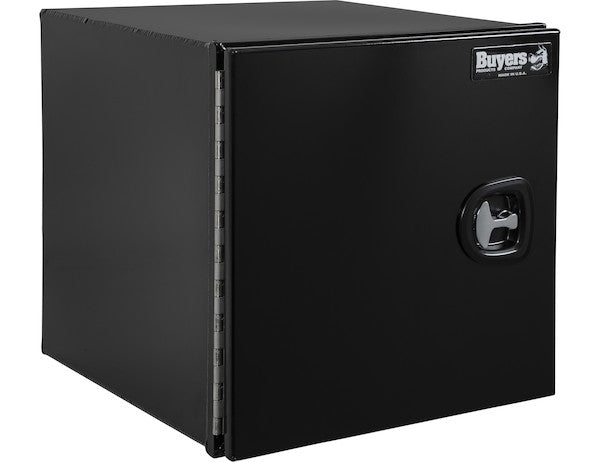 Buyers Products 18-in x 18-in x 18-in Pro Series Black Smooth Aluminum Underbody Truck Box with Barn Door - Single Barn Door - 1705895