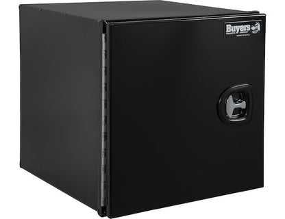 Buyers Products 18-in x 18-in x 18-in Pro Series Black Smooth Aluminum Underbody Truck Box with Barn Door - Single Barn Door - 1705895