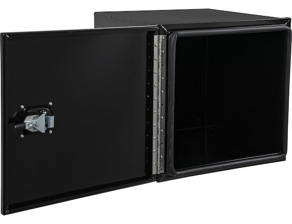 Buyers Products 18-in x 18-in x 18-in Pro Series Black Smooth Aluminum Underbody Truck Box with Barn Door - Single Barn Door - 1705895
