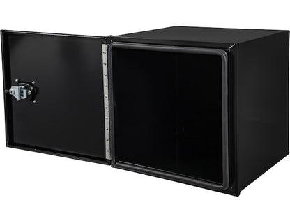 Buyers Products 18-in x 18-in x 18-in Pro Series Black Smooth Aluminum Underbody Truck Box with Barn Door - Single Barn Door - 1705895