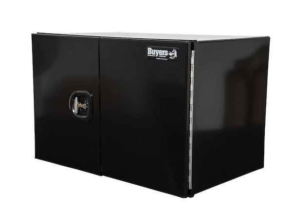 Buyers Products 30-in x 24-in x 24-in Pro Series Black Smooth Aluminum Underbody Truck Box with Barn Door - Double Barn Door - 1705933