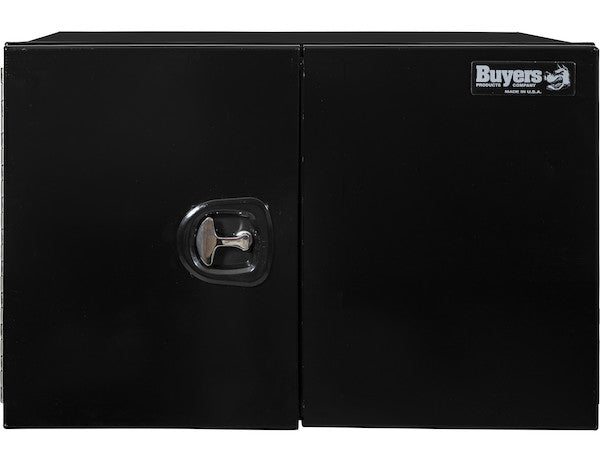 Buyers Products 36-in x 24-in x 24-in Pro Series Black Smooth Aluminum Underbody Truck Box with Barn Door - Double Barn Door - 1705935