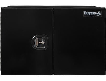Buyers Products 36-in x 24-in x 24-in Pro Series Black Smooth Aluminum Underbody Truck Box with Barn Door - Double Barn Door - 1705935