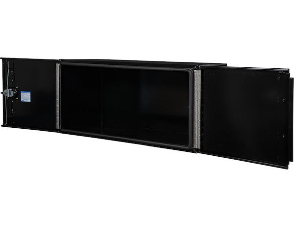 Buyers Products 18x18x36-in Pro Series Black Smooth Aluminum Underbody Truck Box with Barn Door - Double Barn Door, 3-Point Compression Latch - 1705905