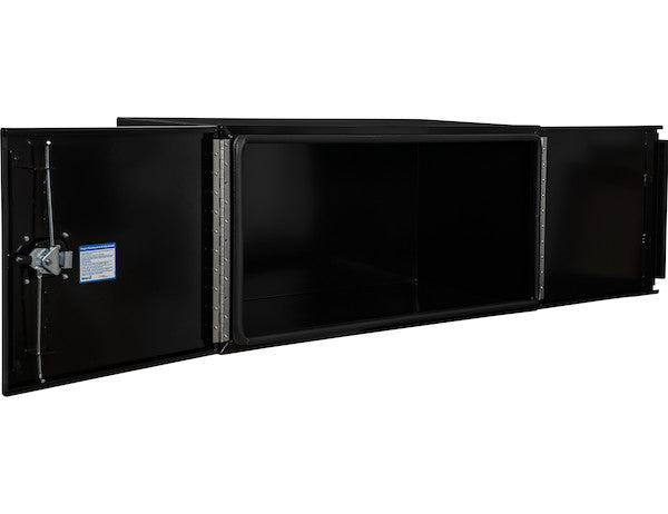 Buyers Products 48-in x 18-in x 18-in Pro Series Black Smooth Aluminum Underbody Truck Box with Barn Door - Double Barn Door - 1705910