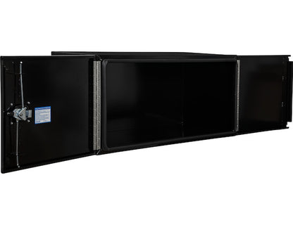 Buyers Products 48-in x 18-in x 18-in Pro Series Black Smooth Aluminum Underbody Truck Box with Barn Door - Double Barn Door - 1705910