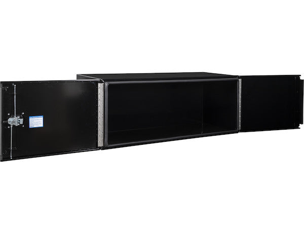 Buyers Products 60-in x 24-in x 24-in Pro Series Black Smooth Aluminum Underbody Truck Box with Barn Door - Double Barn Door - 1705945